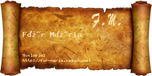 Für Mária névjegykártya